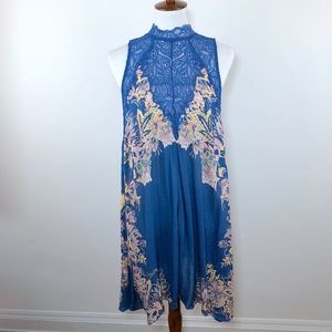 NWT Free People Intimates Blue Lace Dress sz Large